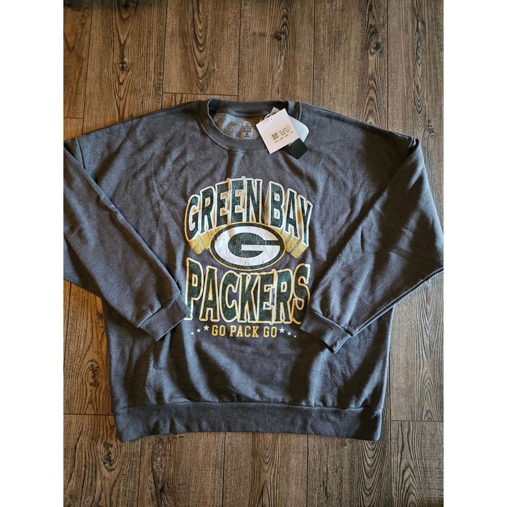 Green Bay Packers Gameday Couture Sweatshirt Gray Size XL